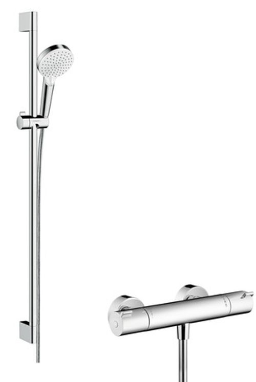 Hansgrohe-HG-Brausenkombi-Crometta-Vario-Ecostat-1001-CL-Unica-900mm-weiss-chrom-27813400 gallery number 1